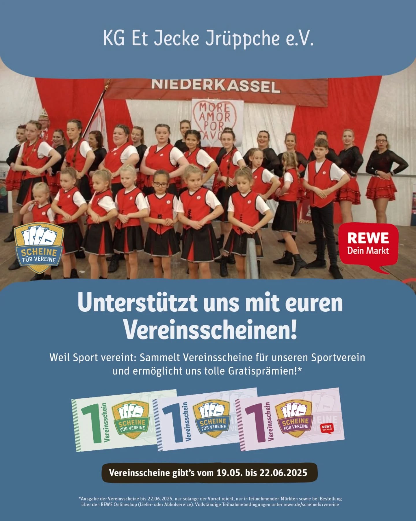 #scheinefürvereine
Auch in diesem Jahr sind wir wieder mit dabei und brauchen eure Hilfe.
Jeder Schein zählt, wir zählen auf euch
@die_tanzendenteufelchen @diejeckenduuvels
#Verein #vereinsleben #kinderundjugendtanzgarde #kindertanzgarde #showtanz #gardetanz
@rewe