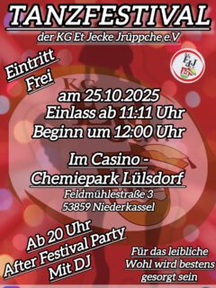 Bald ist es soweit und unser 6. Tanzfestival findet statt. Mit dabei sind viele, verschiedene Tanzgruppen. Egal ob #Kindergarde #kinderundjugendtanzgarde #Gardetanzgruppe oder #Showtanzgruppe
Auch in diesem Jahr erwartet uns wieder ein bunter Mix verschiedenster #Tanzgruppen
Egal ob ein alter #Sessionstanz, ein #Sommertanz oder ein neuer #sessionstanz präsentiert wird, wir freuen uns auf alle Darbietungen. In diesem Jahr schließen wir erstmalig mit einer #afterparty unser #Tanzfestival ab.