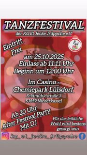 Was war das bitte für ein gelungenes 6. Tanzfestival. Wir sind immer noch absolut Sprachlos was wir mal wieder für spitzen Gruppen und Auftritte dargeboten bekomme haben.
Vielen Dank an alle Tänzer*innen ihr wart Weltklasse. Ebenso sind wir absolut stolz auf unsere eigenen Tanzgruppen. Dieses Jahr war es nicht leicht, umso schöner war diese Premiere. Vielen, vielen Dank. Es war uns ein Fest.
#Tanzfestival #tanzgruppen #gardetanz #showtanz #kinderundjugendgarde #gardemädchen #hebung #kindergarde #Jugendgarde #showtanzgruppe
@die_tanzendenteufelchen
@diejeckenduuvels
@wahner_wibbelstetze
@wibbelchen_wahner_wibbelstetze
@spvg_wahn_grengel
@funkengarde_oedingen
@igk_blau_gelb
@bwfwahn
@rheinerftperlen
@auerbergersterne2010e.v
@kg_gruen_weiss_bergheim
@agrippinacolonia2016
@deheinzelmaenncherzokoelle
@roesrather_buergergarde
@kgteddybaerenbonn
@kg_muhrepenn_gangelt
@luelsdorfer.jungeunmaedcher
@shinys.showtanzgruppe
@kgmenden
@janvonwerth
@karnevalsverein_jeckefreunde
@kg_landsknechte_von_koeln
@porzerkgrotweiss
@gardetanzcorpsrotweiss
@remagenertwirlingsticksev
@gdkg1972
@kgnaerrischerlaurentius