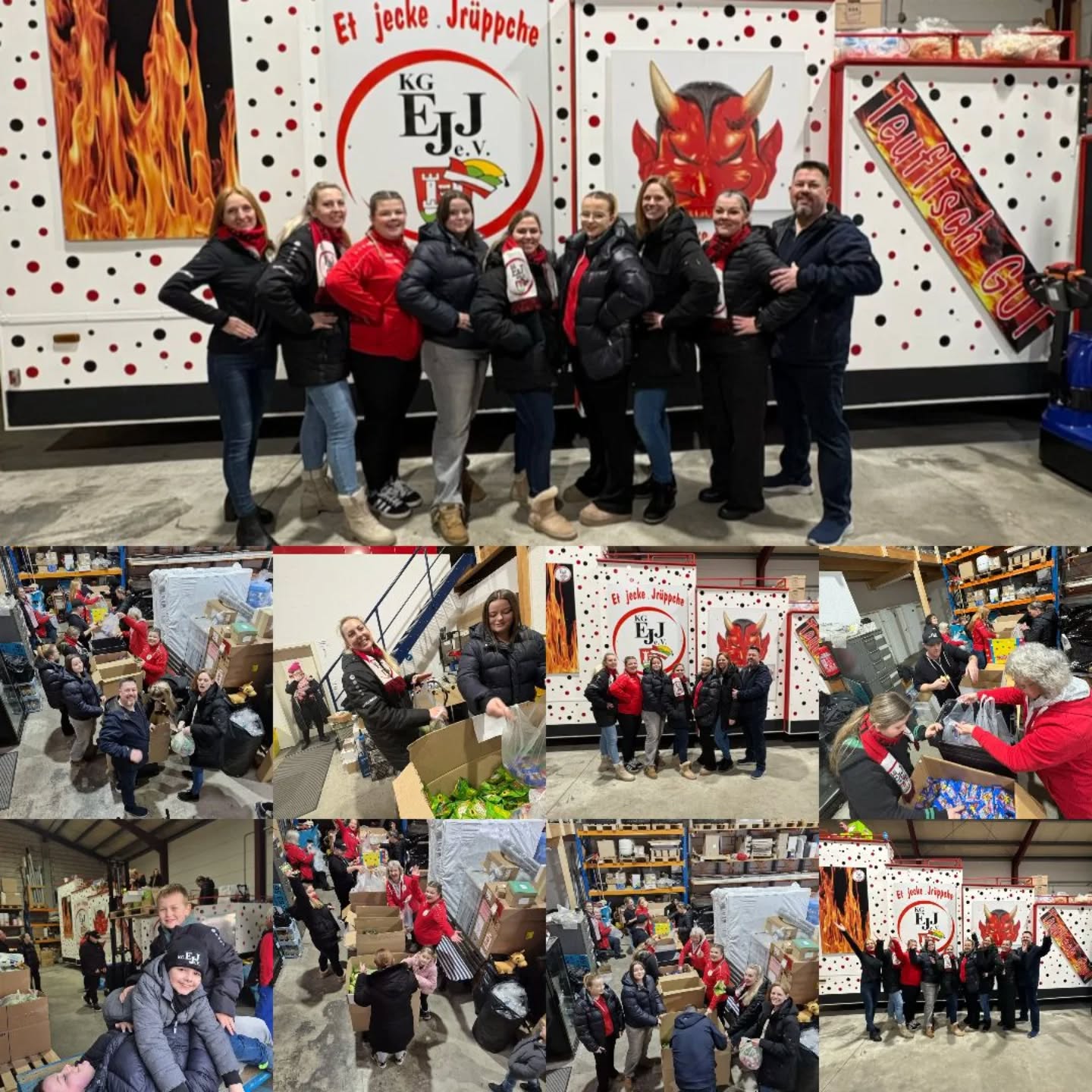 Kamelle, Karnevalswagen & ganz viel Herz ❤️

Viele helfende Hände, beste jecke Laune und ein Wagen, der sich sehen lassen kann 🎉
Karneval kann kommen! 
Karnevalssamstag – wir sind bereit! 🖤🤍❤️
#Jeck #Teamwork #Karnevalsliebe #kamelle #kamellebüggel