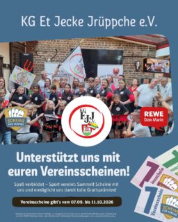 🎟️ #ScheineFürVereine – wir sind wieder dabei! ❤️💙

Auch in diesem Jahr sammeln wir wieder fleißig Scheine für unseren Verein – und dafür brauchen wir eure Unterstützung! 🥰

Jeder einzelne Schein zählt und hilft uns dabei, unseren Kindern und Jugendlichen weiterhin tolle Tanzangebote, Kostüme, Trainingsmaterialien und unvergessliche Momente zu ermöglichen. 💃🕺✨

👉 Also: Sammelt eure Scheine, gebt sie unserem Verein zu und unterstützt unsere Tanzgarden!
Denn gemeinsam können wir richtig viel erreichen. ❤️

Jeder Schein zählt – wir zählen auf euch! 🍀

#ScheineFürVereine #Verein #Vereinsleben #KinderundJugendtanzgarde Kindertanzgarde Showtanz Gardetanz Tanzen Nachwuchs GemeinsamStark Karneval JeckeKinder Tanzverein