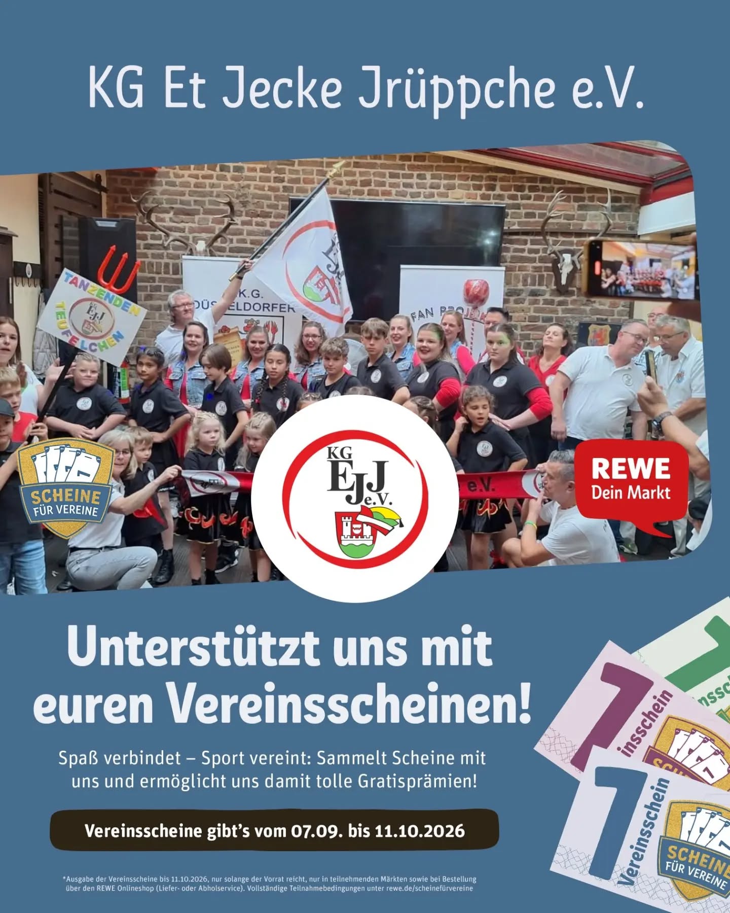 🎟️ #ScheineFürVereine – wir sind wieder dabei! ❤️💙

Auch in diesem Jahr sammeln wir wieder fleißig Scheine für unseren Verein – und dafür brauchen wir eure Unterstützung! 🥰

Jeder einzelne Schein zählt und hilft uns dabei, unseren Kindern und Jugendlichen weiterhin tolle Tanzangebote, Kostüme, Trainingsmaterialien und unvergessliche Momente zu ermöglichen. 💃🕺✨

👉 Also: Sammelt eure Scheine, gebt sie unserem Verein zu und unterstützt unsere Tanzgarden!
Denn gemeinsam können wir richtig viel erreichen. ❤️

Jeder Schein zählt – wir zählen auf euch! 🍀

#ScheineFürVereine #Verein #Vereinsleben #KinderundJugendtanzgarde Kindertanzgarde Showtanz Gardetanz Tanzen Nachwuchs GemeinsamStark Karneval JeckeKinder Tanzverein